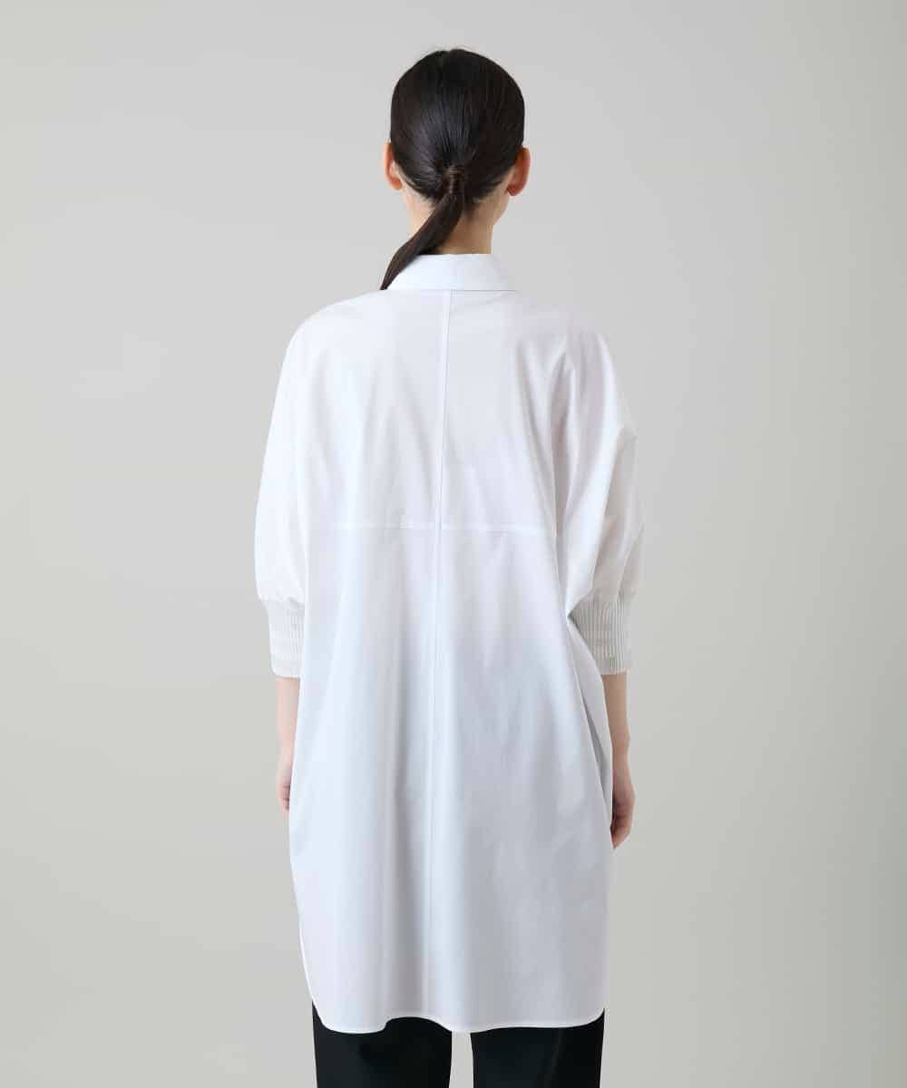 RSBGD14490 TRUNK HIROKO KOSHINO(ヒロココシノ) ビッグシルエット切り替えシャツ/洗える ホワイト