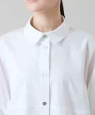 RSBGD14490 TRUNK HIROKO KOSHINO(ヒロココシノ) ビッグシルエット切り替えシャツ/洗える ホワイト