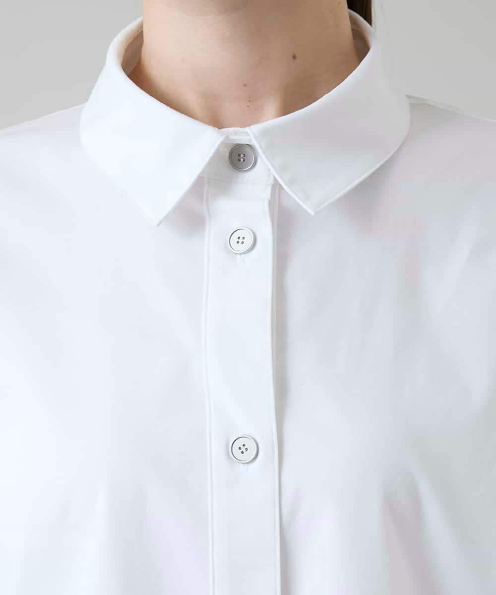 RSBGD14490 TRUNK HIROKO KOSHINO(ヒロココシノ) ビッグシルエット切り替えシャツ/洗える ホワイト