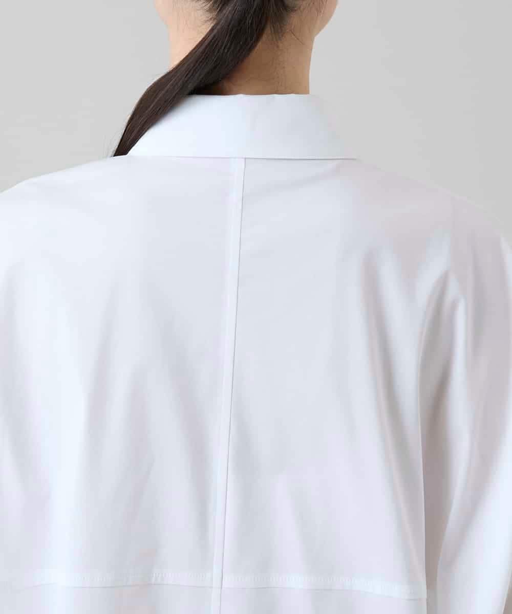 RSBGD14490 TRUNK HIROKO KOSHINO(ヒロココシノ) ビッグシルエット切り替えシャツ/洗える ホワイト