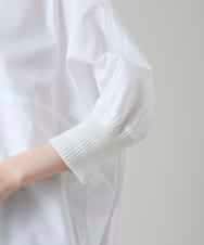 RSBGD14490 TRUNK HIROKO KOSHINO(ヒロココシノ) ビッグシルエット切り替えシャツ/洗える ホワイト