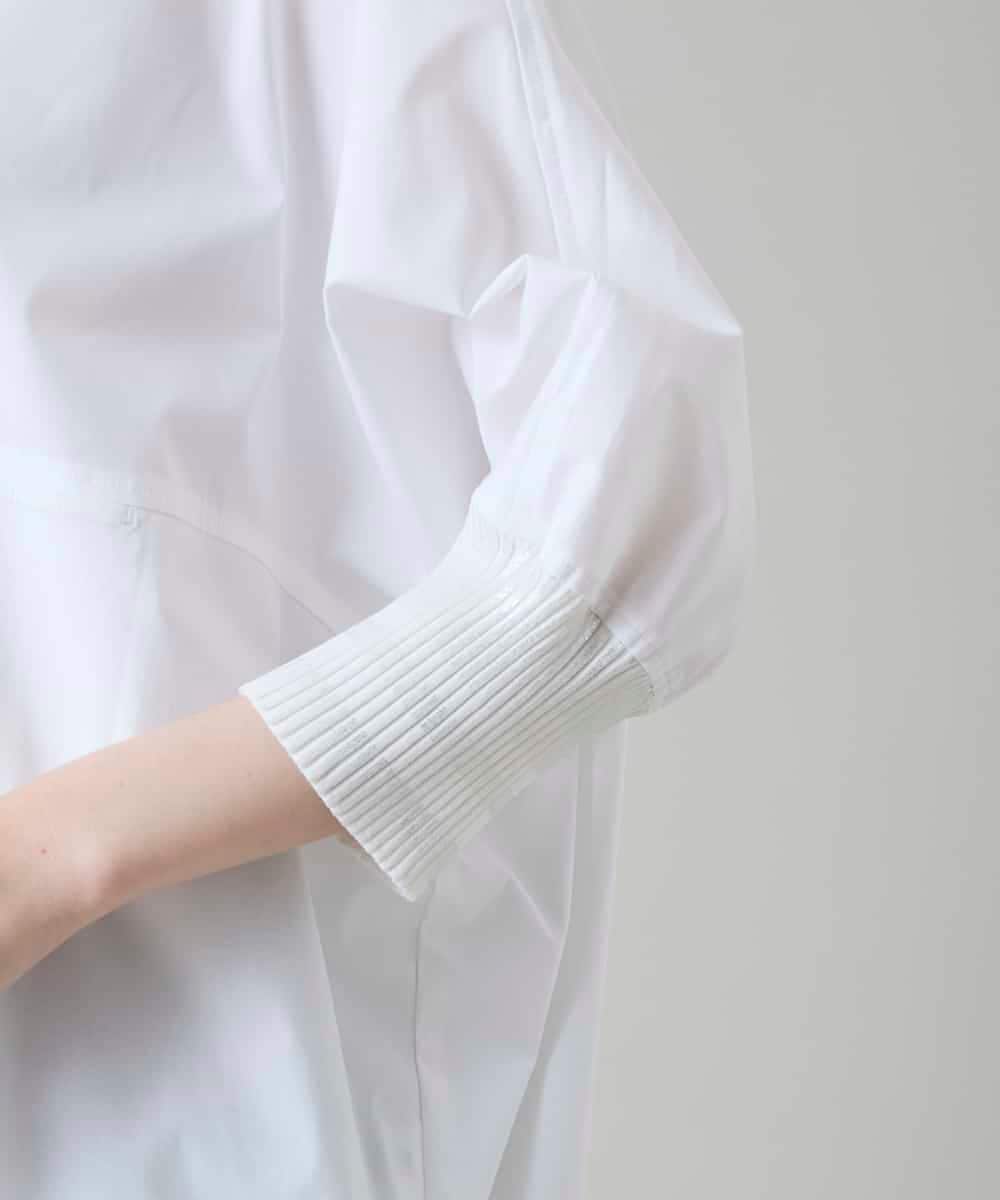 RSBGD14490 TRUNK HIROKO KOSHINO(ヒロココシノ) ビッグシルエット切り替えシャツ/洗える ホワイト