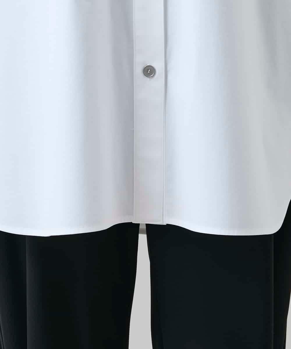 RSBGD14490 TRUNK HIROKO KOSHINO(ヒロココシノ) ビッグシルエット切り替えシャツ/洗える ホワイト