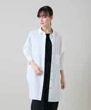 RSBGD14490 TRUNK HIROKO KOSHINO(ヒロココシノ) ビッグシルエット切り替えシャツ/洗える ホワイト