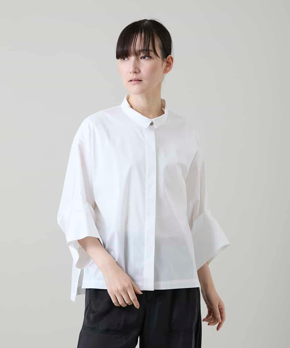 RSBGD15390 TRUNK HIROKO KOSHINO(ヒロココシノ) ワイドタックスリーブブラウス/洗える ホワイト