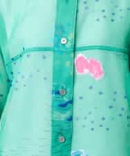 RSBGE03560 TRUNK HIROKO KOSHINO(ヒロココシノ) 【先行予約】アートプリントシアーシャツブラウス/洗える グリーン