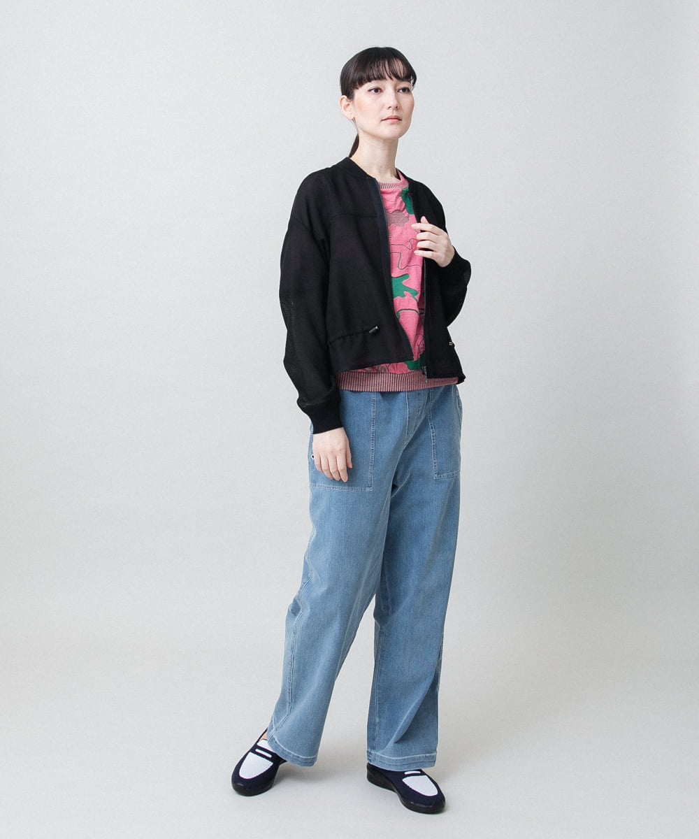 RSBGE12460 TRUNK HIROKO KOSHINO(ヒロココシノ) メッシュシアードロストショートブルゾン /洗える ホワイト