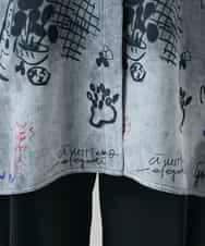 RSBGF04590 TRUNK HIROKO KOSHINO(ヒロココシノ) デニム風アートプリントロングシャツ ブラック