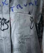 RSBGF04590 TRUNK HIROKO KOSHINO(ヒロココシノ) デニム風アートプリントロングシャツ ブラック