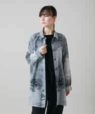 RSBGF04590 TRUNK HIROKO KOSHINO(ヒロココシノ) デニム風アートプリントロングシャツ ブラック