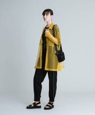 RSBGT29390 TRUNK HIROKO KOSHINO(ヒロココシノ) 【洗濯機で洗える/日本製】エアリーメッシュデザインシャツ ライトイエロー