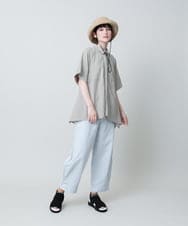 RSBHB06530 TRUNK HIROKO KOSHINO(ヒロココシノ) ストライプAラインブラウス /洗える ベージュ