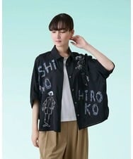 RSBHE19430 TRUNK HIROKO KOSHINO(ヒロココシノ) ヴィンテージサテンドルマンシャツ/日本製/洗える ブラック