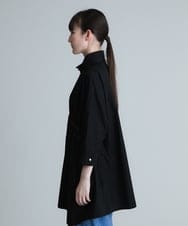 RSBHT06430 TRUNK HIROKO KOSHINO(ヒロココシノ) 【洗濯機で洗える】ギャザーアクセント変形デザインブラウス ブラック