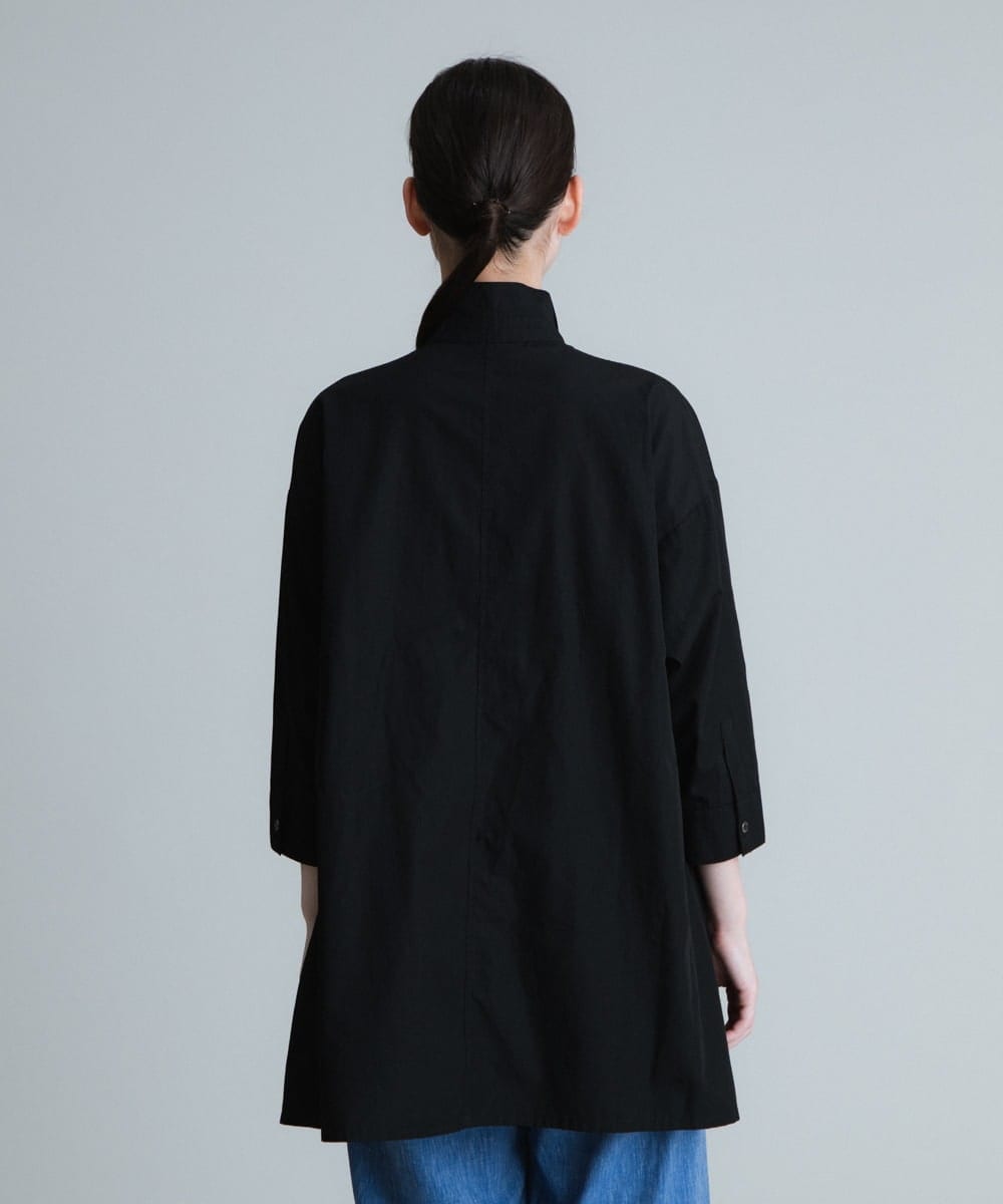 RSBHT06430 TRUNK HIROKO KOSHINO(ヒロココシノ) 【洗濯機で洗える】ギャザーアクセント変形デザインブラウス ブラック