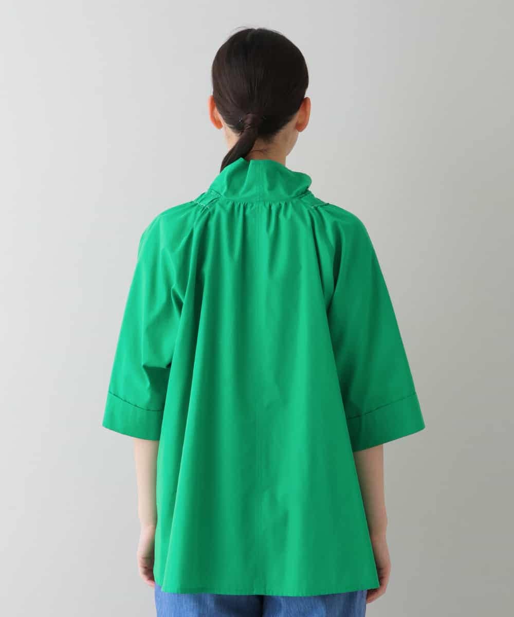 RSBHT07390 TRUNK HIROKO KOSHINO(ヒロココシノ) 【洗濯機で洗える】フリルギャザーデザインブラウス グリーン