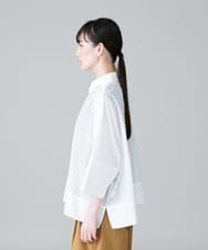 RSBHW01460 TRUNK HIROKO KOSHINO(ヒロココシノ) パンチングデザインブラウスシャツ /洗える ホワイト