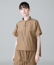 RSBHW02430 TRUNK HIROKO KOSHINO(ヒロココシノ) テールロングヘムパンチングデザインシャツ /洗える ベージュ