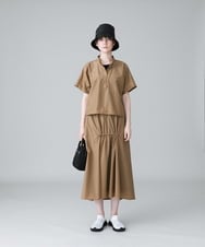 RSBHW02430 TRUNK HIROKO KOSHINO(ヒロココシノ) テールロングヘムパンチングデザインシャツ /洗える ベージュ