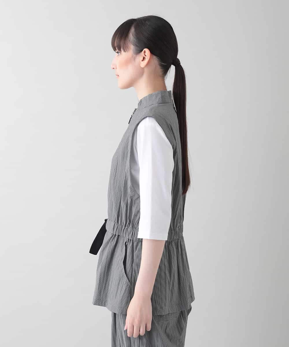RSBIB12560 TRUNK HIROKO KOSHINO(ヒロココシノ) ギンガムチェックベスト/洗える ダークグレー