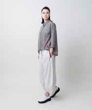 RSBIE04430 TRUNK HIROKO KOSHINO(ヒロココシノ) トリコットストライプデザインシャツ/洗える ネイビー