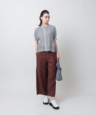 RSBIE06430 TRUNK HIROKO KOSHINO(ヒロココシノ) ジオメトリック柄ブラウス/洗える ベージュ