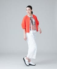 RSBIW20430 TRUNK HIROKO KOSHINO(ヒロココシノ) バンピーコットンノーカラーブルゾン/洗える オレンジ