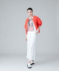 RSBIW20430 TRUNK HIROKO KOSHINO(ヒロココシノ) バンピーコットンノーカラーブルゾン/洗える オレンジ
