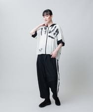 RSBJB13590 TRUNK HIROKO KOSHINO(ヒロココシノ) モノトーンプリントデザインブラウス/洗える ホワイト
