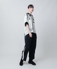 RSBJB13590 TRUNK HIROKO KOSHINO(ヒロココシノ) モノトーンプリントデザインブラウス/洗える ホワイト