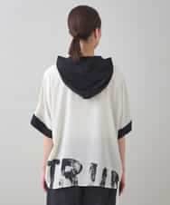 RSBJB13590 TRUNK HIROKO KOSHINO(ヒロココシノ) モノトーンプリントデザインブラウス/洗える ホワイト