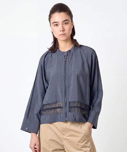 RSBJE01490 TRUNK HIROKO KOSHINO メッシュジョイントデザインブラウス/洗える