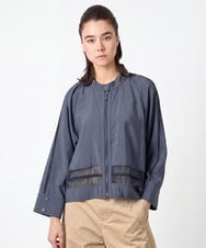 RSBJE01490 TRUNK HIROKO KOSHINO(ヒロココシノ) メッシュジョイントデザインブラウス/洗える ネイビー