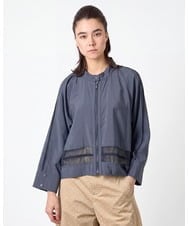 RSBJE01490 TRUNK HIROKO KOSHINO(ヒロココシノ) メッシュジョイントデザインブラウス/洗える ネイビー