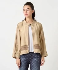 RSBJE01490 TRUNK HIROKO KOSHINO(ヒロココシノ) メッシュジョイントデザインブラウス/洗える ベージュ