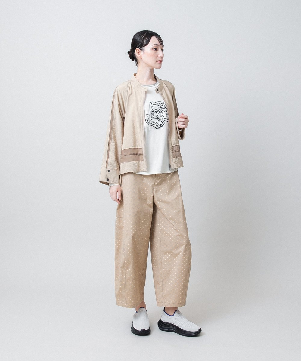 RSBJE01490 TRUNK HIROKO KOSHINO(ヒロココシノ) メッシュジョイントデザインブラウス/洗える ベージュ