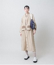 RSBJE01490 TRUNK HIROKO KOSHINO(ヒロココシノ) メッシュジョイントデザインブラウス/洗える ベージュ