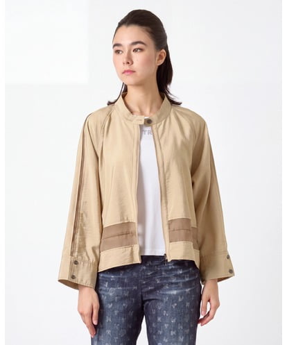 RSBJE01490 TRUNK HIROKO KOSHINO メッシュジョイントデザインブラウス/洗える