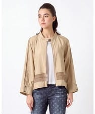 RSBJE01490 TRUNK HIROKO KOSHINO(ヒロココシノ) メッシュジョイントデザインブラウス/洗える ベージュ
