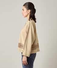 RSBJE01490 TRUNK HIROKO KOSHINO(ヒロココシノ) メッシュジョイントデザインブラウス/洗える ベージュ