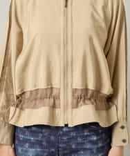 RSBJE01490 TRUNK HIROKO KOSHINO(ヒロココシノ) メッシュジョイントデザインブラウス/洗える ベージュ