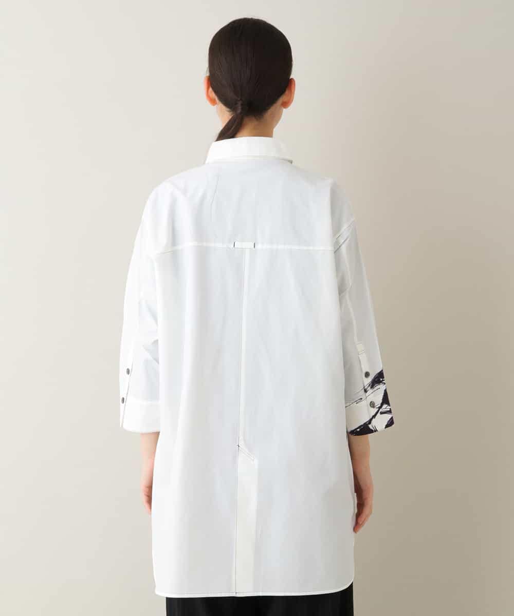 RSBJT05490 TRUNK HIROKO KOSHINO(ヒロココシノ) 【洗える】アートプリントタイプライターシャツ ホワイト