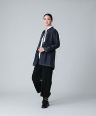 RSBJT30540 TRUNK HIROKO KOSHINO(ヒロココシノ) 【洗濯機で洗える】スタンドカラーデニムライクジャケット ネイビー