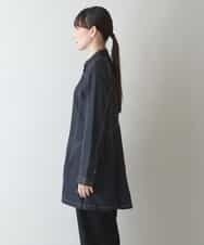 RSBJT30540 TRUNK HIROKO KOSHINO(ヒロココシノ) 【洗濯機で洗える】スタンドカラーデニムライクジャケット ネイビー