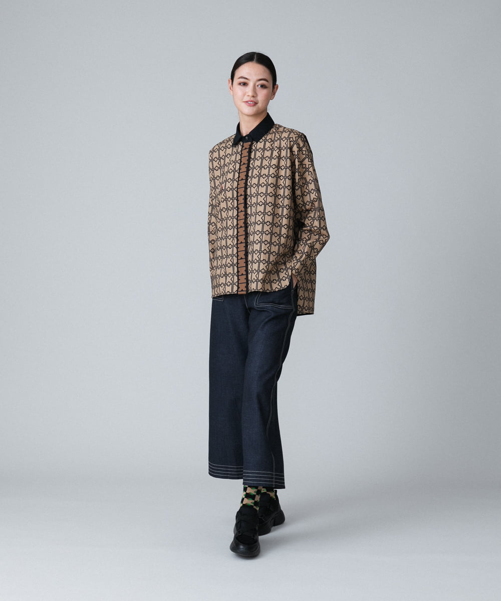 RSBJT34490 TRUNK HIROKO KOSHINO(ヒロココシノ) 【洗濯機で洗える】HKロゴブロードシャツ ベージュ
