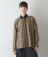 RSBJT34490 TRUNK HIROKO KOSHINO(ヒロココシノ) 【洗濯機で洗える】HKロゴブロードシャツ ベージュ