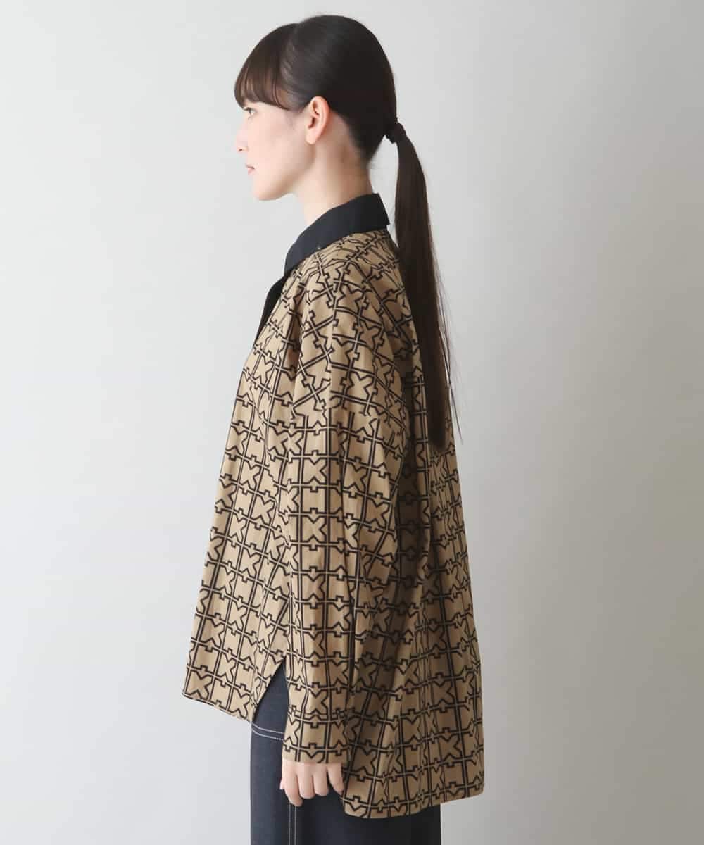 RSBJT34490 TRUNK HIROKO KOSHINO(ヒロココシノ) 【洗濯機で洗える】HKロゴブロードシャツ ベージュ