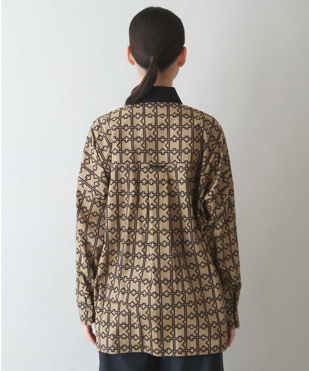 RSBJT34490 TRUNK HIROKO KOSHINO(ヒロココシノ) 【洗濯機で洗える】HKロゴブロードシャツ ベージュ