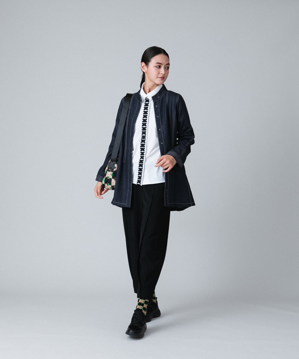 RSBJT35450 TRUNK HIROKO KOSHINO(ヒロココシノ) 【洗濯機で洗える】HKロゴシルエットシャツ ホワイト