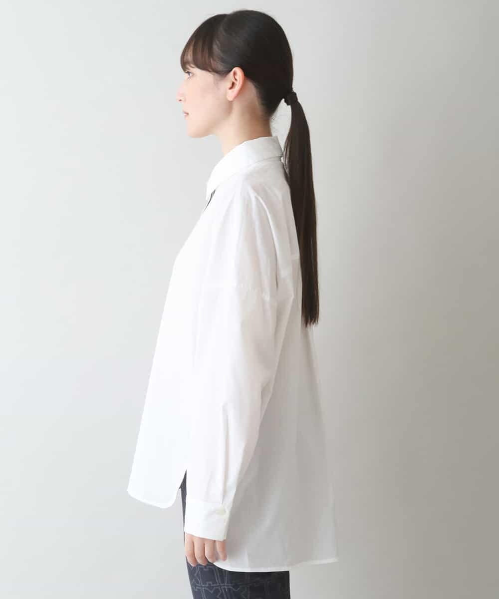 RSBJT35450 TRUNK HIROKO KOSHINO(ヒロココシノ) 【洗濯機で洗える】HKロゴシルエットシャツ ホワイト